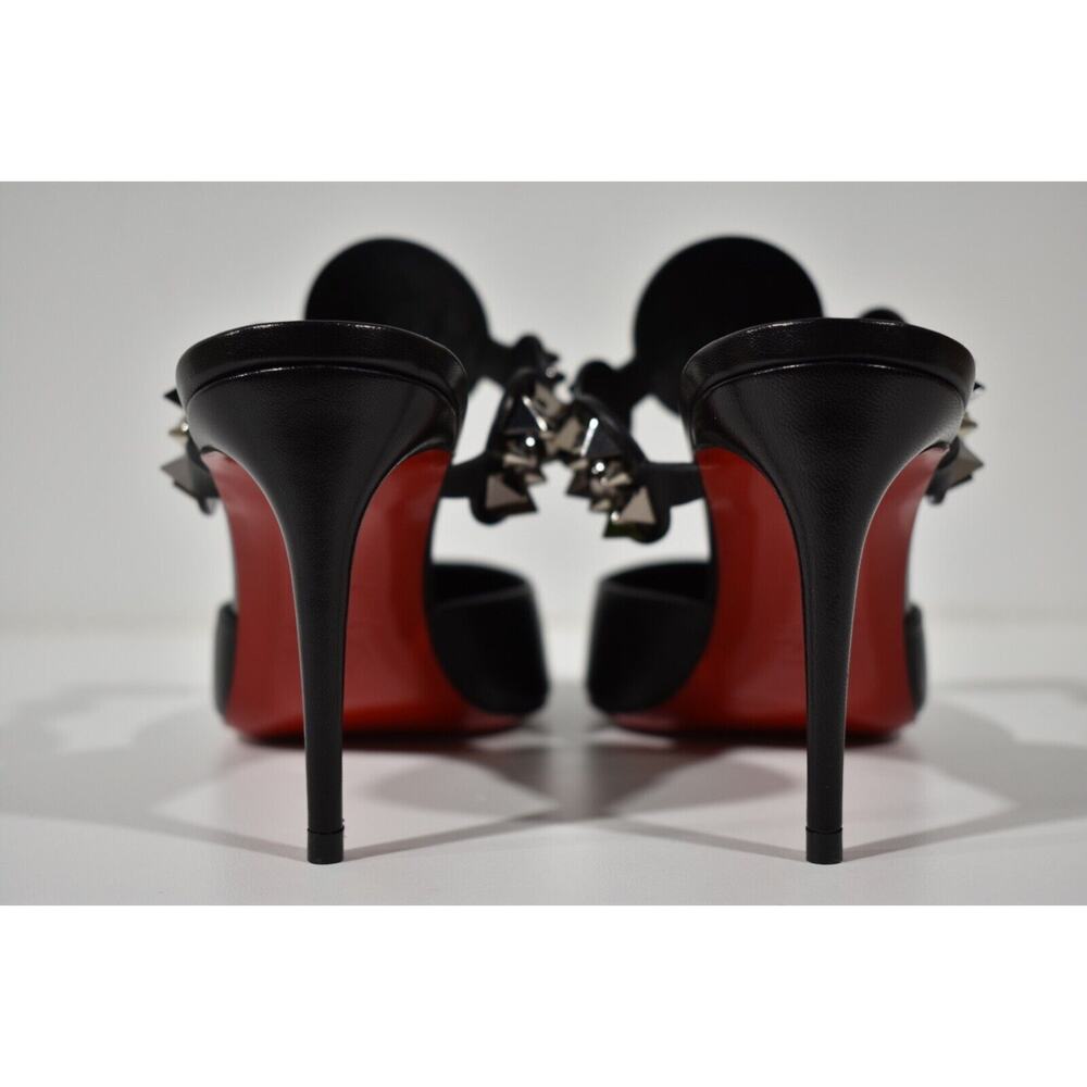 Christian Louboutin Miss Goldora 85 Black Backless Sandal Mule Heel Pump 39 - Picture 11 of 12